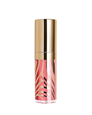 A sleek lip gloss tube featuring a gold cap and a pink body adorned with a zebra stripe pattern, labeled "N8 Milky Way" by Sisley.