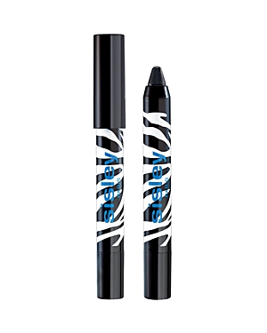 Black and white zebra-striped twist-up pencil with a pointed tip, featuring a blue "Sisley" logo, designed for eye makeup application.