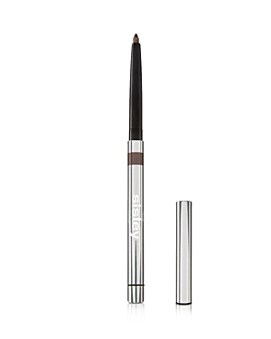 Sisley-Paris Phyto-Khol Star Waterproof is a sleek, silver mechanical eyeliner pencil with a black tip and a removable cap, designed for precise application.