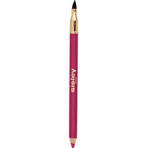 Lip liner in a vibrant coral shade, featuring a dual-ended design with a smooth, matte pink body and a fine tip for precise application, accented by gold detailing.