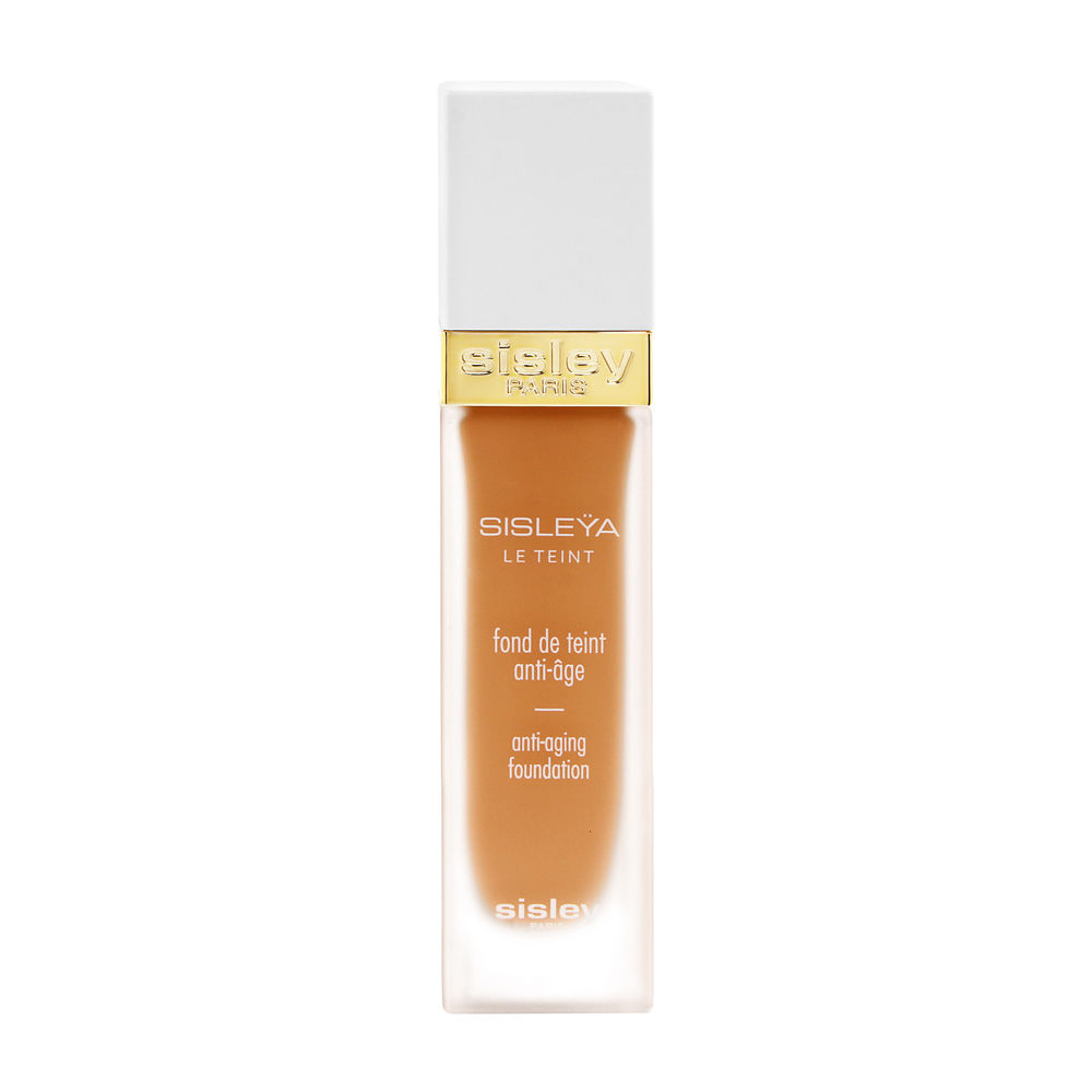 Sisley Paris Sisleÿa Le Teint Foundation in shade 3C1 Peach, featuring a sleek glass bottle with a gold and white cap, labeled as an anti-aging foundation.
