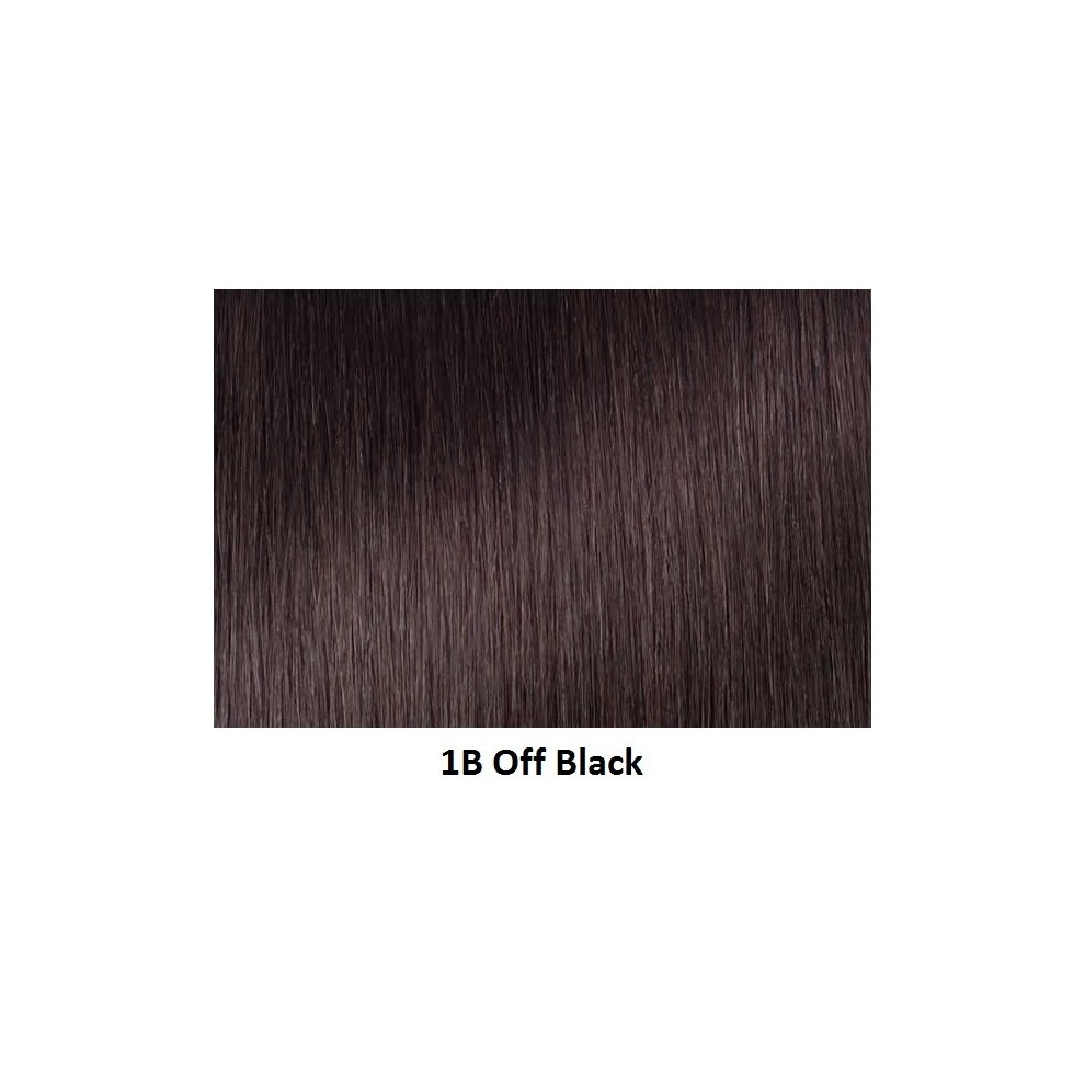 Sleek Fashion Idol 101 Premium Wig in 1B Off-Black, featuring a long bob style with synthetic lace parting for a natural look and smooth texture.