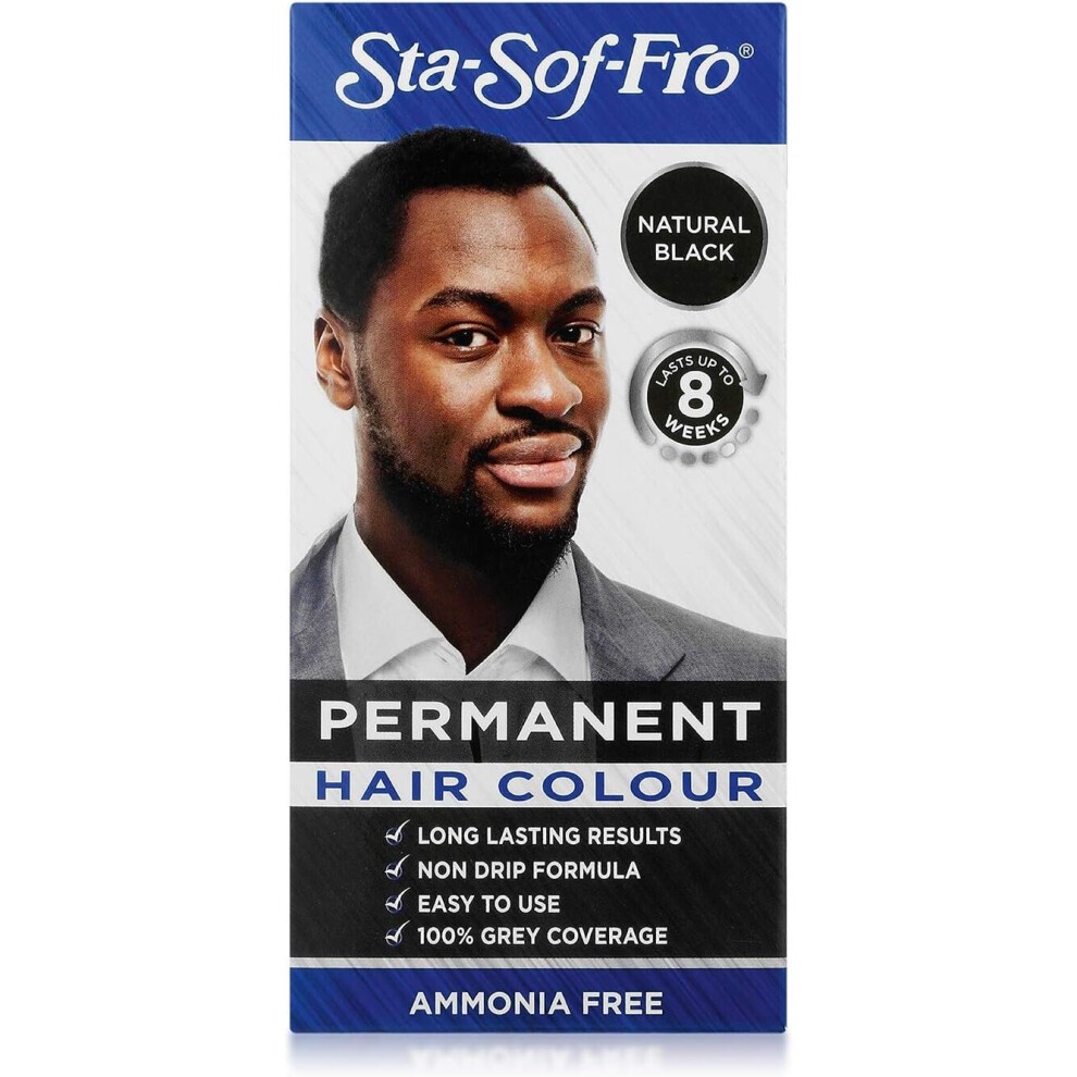 Sta-Sof-Fro Men Permanent Hair Colour Natural Black 25ml - image 2