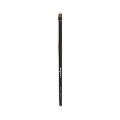 Stargazer Angle Brow Brush features a sleek black handle, an angled synthetic bristle head for precise application, and is ideal for shaping and defining brows.