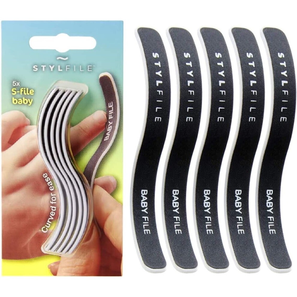 Stylpro STYLFILE Baby S-File Curved Nail File for New-Born Babies, Infants, Toddlers - Nails Emery Board Manicure Nail File Newborn for Finger Thumb Toe