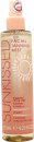 Sunkissed Facial Tanning Mist in a 125ml bottle, featuring a light pink spray cap, a clear container with orange and white branding, and sun graphic elements.