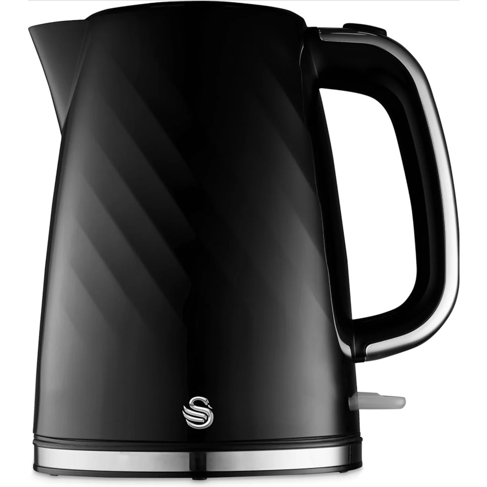 Swan Windsor Kitchen Set, 1.7L Kettle & 2 Slice Toaster in Black - image 2