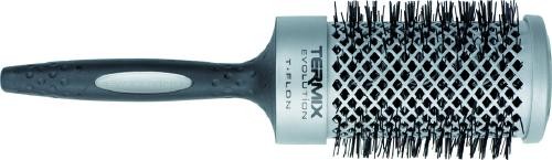 Termix Evolution ergonomic styling hair brush in black, featuring a 60mm diameter, Teflon-coated barrel, and a textured handle for a comfortable grip.