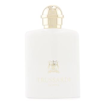 White bottle with a sleek design, gold accents, and embossed Trussardi logo, containing 50ml of Donna Trussardi 2011 Eau De Parfum.