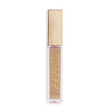 Urban Decay Stay Naked Concealer in Medium 40NY features a clear tube with a gold cap, showcasing a creamy beige concealer inside, labeled with the brand and product name.