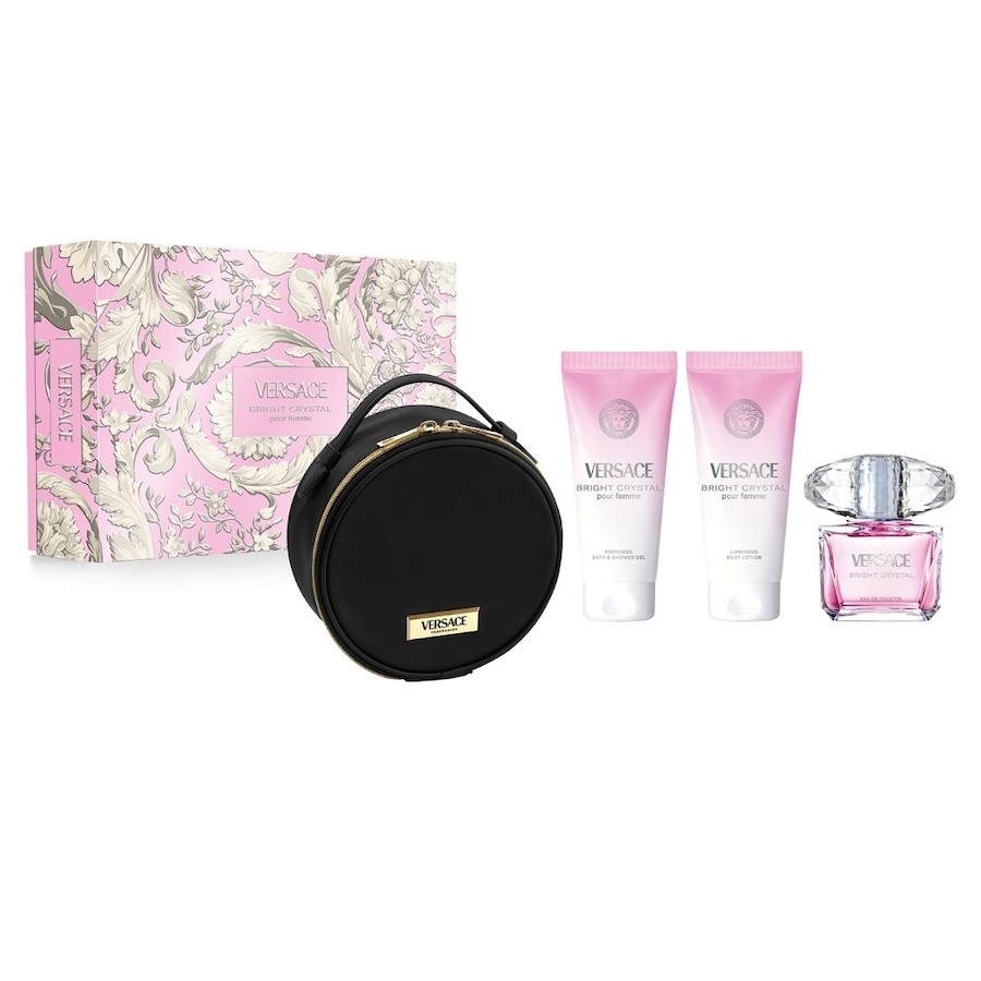 Versace Gift Set Versace Bright Crystal Containing Eau De Toilette 90 Ml, Body Lotion 100 Ml, Shower Gel 100 Ml, and Cosmetic Pouch 90 Ml