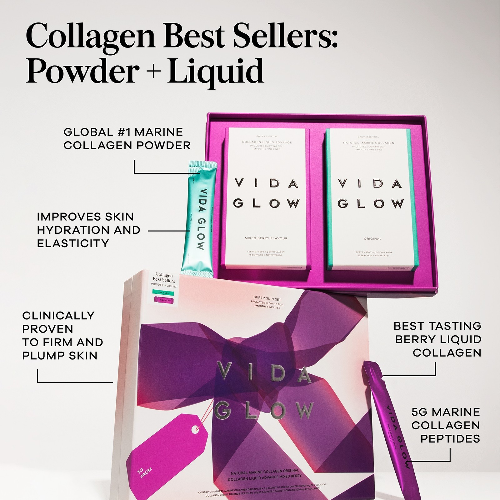 Vida Glow Natural Marine Collagen Super Skin Set 30 x 3g - image 2