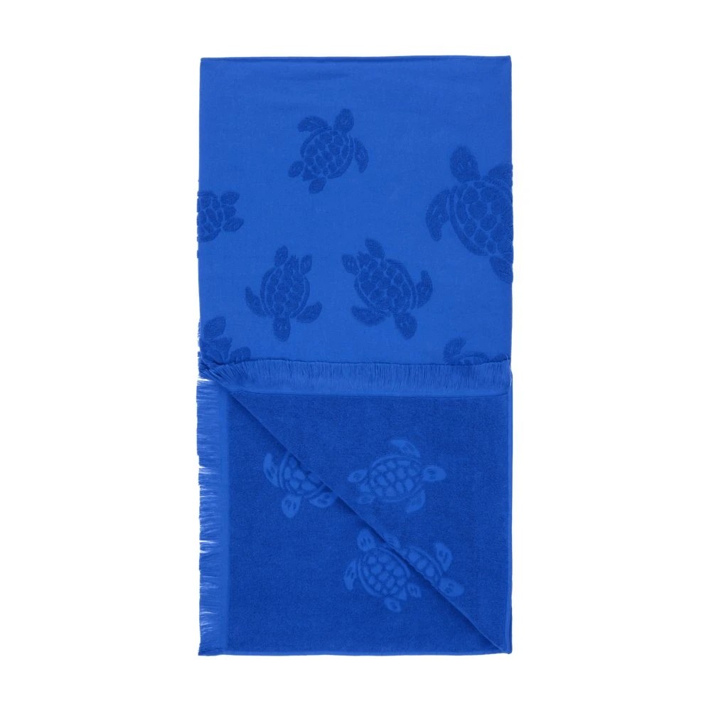 Vilebrequin - Beach Towel In Organic Cotton Turtles Jacquard - Towel - Santah - Blue - Size OSFA - image 2