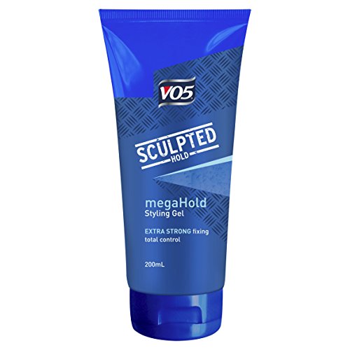 Two blue tubes of VO5 Mega Hold 24Hr Extra Control Styling Gel, each 200ml, featuring a textured design and bold white lettering, emphasizing extra strong hold.