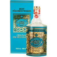 4711 Original Eau de Cologne 400 ml bottle with ornate gold and teal label, red cap, and matching teal box.