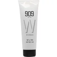 White tube of 909 Top to Toes Woman Bath & Shower Gel, black cap, minimalist design with bold black text.