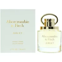 Abercrombie & Fitch Away Woman Eau De Parfum 50ml with gold cap and matching white box with gold lettering.