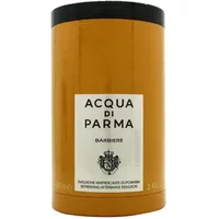 Acqua Di Parma Barbiere aftershave emulsion in a cylindrical orange bottle with black cap, 100ml.