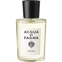 Clear glass bottle with black cap, labeled "Acqua di Parma Colonia," containing 100ml of Eau de Cologne spray.
