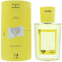 Yellow Acqua Di Parma Colonia by Samuel Ross, 100ml Eau De Cologne bottle with matching cylindrical box.