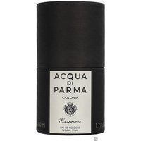 Black cylindrical bottle of Acqua Di Parma Colonia Essenza Eau de Cologne, 50ml, with white label and black text.