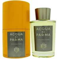 Acqua Di Parma Colonia Pura Eau De Cologne 180ml, clear bottle with silver cap, yellow cylindrical box.