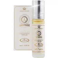 "Al-Rehab Ambassador Women Roll-On Oil 6ml, clear bottle with silver cap, white box with gold accents and logo"