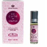 Al-Rehab Be Cute Roll-On Oil 6ml, pink box with floral pattern, silver cap, clear bottle with pink label.