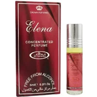 Red Al-Rehab Elena Roll-On Oil 6ml bottle with silver cap, next to matching red box with white text.