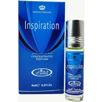 Al-Rehab Inspiration Roll-On Oil 6ml with blue label, silver cap, next to matching blue box with white text.