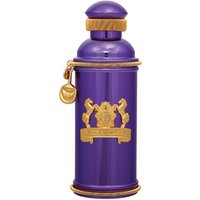 Purple Alexandre J Iris Violet perfume bottle with gold accents and embossed emblem.