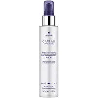 White Alterna Rapid Blowout Balm bottle with purple pump, 147 ml, labeled for smoothing hair treatments.