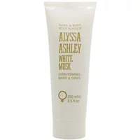 White tube of Alyssa Ashley White Musk Shower Gel 250ml with gold text and logo.