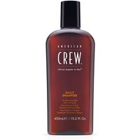 Brown American Crew Daily Shampoo bottle, 450ml, with black cap and white text.