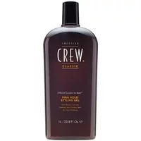 American Crew Firm Hold Styling Gel 1000ml in a tall, dark brown bottle with a black cap and white text.