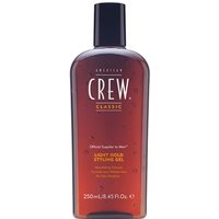 American Crew Light Hold Gel 250ml in a brown bottle with black cap and white text.