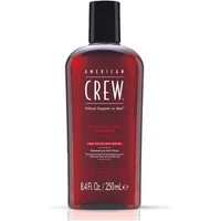 American Crew Anti-Hair Loss Shampoo 250ml in a sleek dark red bottle with black cap and white text.