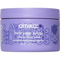 Amika Bust Your Brass Blonde Mask 250ml in a purple jar with floral design and white text.