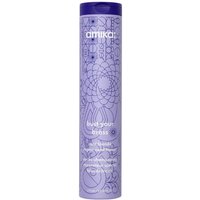 Amika Bust Your Brass Conditioner 250ml in a tall purple bottle with intricate floral design and white text.