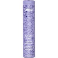 Purple Amika Bust Your Brass Shampoo 275ml bottle with geometric floral design and white text.