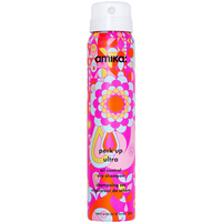 Amika Perk Up Ultra Dry Shampoo 84ml, vibrant pink can with colorful floral patterns and white cap.