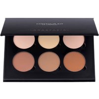 Anastasia Beverly Hills Contour Kit with six round pans in light to medium shades in a black palette.