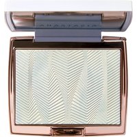 Gold compact with Anastasia Beverly Hills Iced Out Highlighter, featuring a textured leaf pattern on the powder surface.