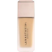 Beige liquid foundation in a sleek rectangular bottle with a metallic cap, labeled "Anastasia Beverly Hills."