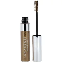Anastasia Beverly Hills Tinted Brow Gel Caramel with silver cap, spoolie brush, and metallic caramel tube.