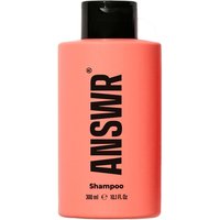Pink ANSWR Shampoo bottle, 300ml, with bold black logo and black cap.