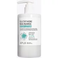 White APLB Glutathione Niacinamide Body Lotion 300ml with pump dispenser and teal label accents.