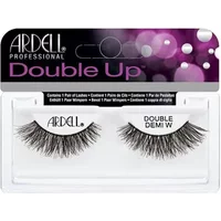 Ardell Double Up Demi Wispies false eyelashes, black, voluminous, layered design in clear plastic packaging.