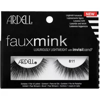 Ardell Faux Mink Black Lashes 811 with lightweight, wispy design and invisiband for a natural look.