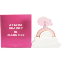 Cloud Pink Eau De Parfum by Ariana Grande, 100ml, pink bottle with cloud-shaped base and matching pink box.